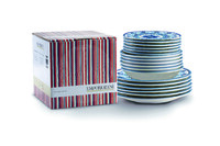 Set de 18 Assiettes en Ceramique HAVANA BLU
